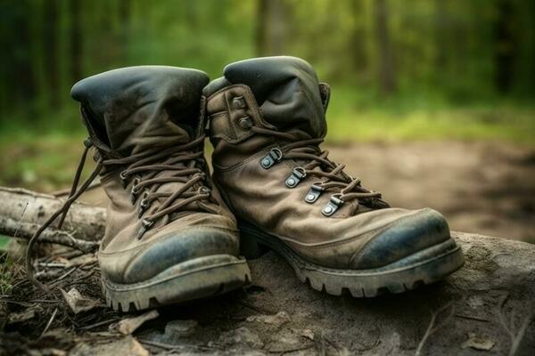 bewaker middag Fabrikant Army boots dirty forest. Generate Ai 26488382 Stock Photo at Vecteezy