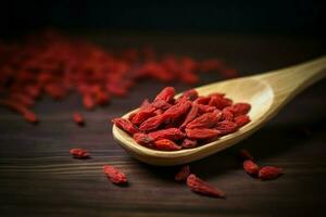 Dried goji berries sweet. Generate Ai photo