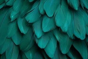 verde turquesa pluma Paloma pájaro. generar ai foto