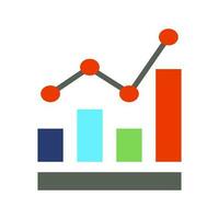 growing graph, bar chart, Flat icon isolated on the white background, flat design vector illustration.