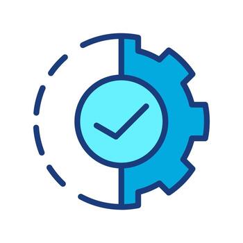 proceso icono en plano estilo aislado en blanco. proceso símbolo en negro para sitio web diseño, aplicación, ui sencillo operación icono. vector engranaje ilustración .