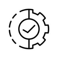 Process icon in flat style isolated on white. Process symbol in black for website design, app, UI. Simple operation icon. Vector gear illustration .