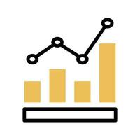 growing graph, bar chart, Flat icon isolated on the white background, flat design vector illustration.