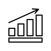 growing graph, bar chart, Flat icon isolated on the white background, flat design vector illustration.