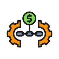 value chain icon.business chain,money chain illustration. isolated on white background vector
