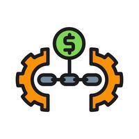 value chain icon.business chain,money chain illustration. isolated on white background vector