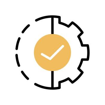 proceso icono en plano estilo aislado en blanco. proceso símbolo en negro para sitio web diseño, aplicación, ui sencillo operación icono. vector engranaje ilustración .