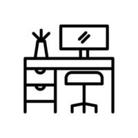 Workplace icon isolated on the white background, flat design vector illustration.