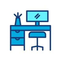 Workplace icon isolated on the white background, flat design vector illustration.