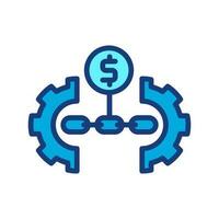 value chain icon.business chain,money chain illustration. isolated on white background vector