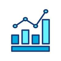 growing graph, bar chart, Flat icon isolated on the white background, flat design vector illustration.