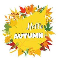 card template, autumn badges, wallpaper, welcome autumn, label design vector