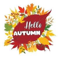 card template, autumn badges, wallpaper, welcome autumn, label design vector