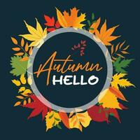 card template, autumn badges, wallpaper, welcome autumn, label design vector