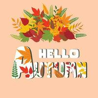 tarjeta plantilla, otoño insignias, fondo de pantalla, Bienvenido otoño, etiqueta diseño vector