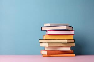 stack of colorful books. photo