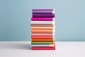 stack of colorful books. photo