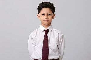 boy in school uniform. AI generated photo