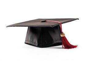 graduation cap isolated on white. AI Generated photo