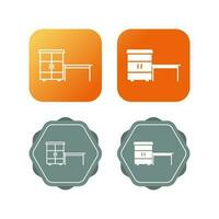 Table with Shelves Vector Icon