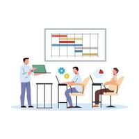 Business people working together in office. Meeting at the office Vector illustration in flat style.