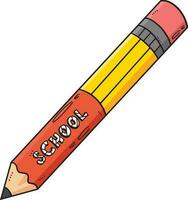 Giant Pencil Cartoon Colored Clipart Illustration vector