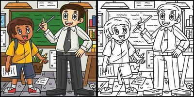 Back To School Student and Teacher Illustration vector