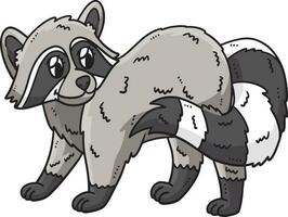 Mother Racoon Cartoon Colored Clipart Illustration vector