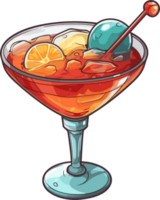 cute cocktail in white background AI Generative png