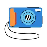 Retro camera 90s isolated on white background. vector