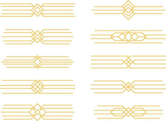 Art Deco Divider. Vintage header and border template. Calligraphic flourishes page decoration sketch for design decoration.