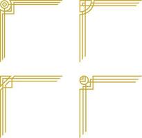 Luxury Corner Frame. Vector geometric golden template, art deco corners for borders and frames. Vector illustration.