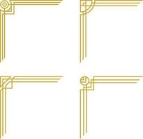 Luxury Corner Frame. Vector geometric golden template, art deco corners for borders and frames. Vector illustration.