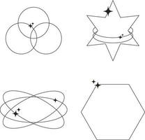 Monoline Minimalist Shape Element. For Design Elements Templates.Vector illustration vector