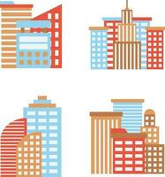 City Buildings set . with graphs and other elements. Vector illustration.