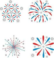 Firework Usa Independence Day. Festive art object for usa independence day. American national celebration design elements. vector