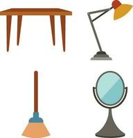 Home Furniture. Contains Icons such as chairs, tables, sofas, cabinets, lamps, Storage Systems, and others.Vector illustration. vector