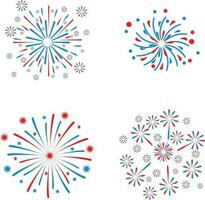 Firework Usa Independence Day. Festive art object for usa independence day. American national celebration design elements. vector