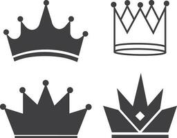 Golden Crown Antique. Royal crown symbol. Golden crown silhouette set. Crown golden symbol collection. vector illustration