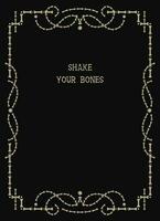 Vintage victorian frame made of bones and creepy eyes. Good for Halloween, Dia de Muertos holiday decoration. Template for menu, poster, invitation etc vector