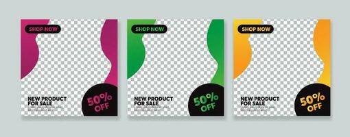 social media post template with gradient color vector