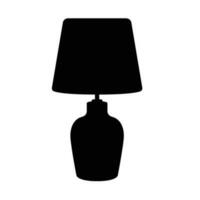 Table Lamp Silhouette. Black and White Icon Design Elements on Isolated White Background vector