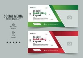 Digital marketing agency social media cover template, web banner template, corporate banner, header, webinar banner design. Editable web Banner Template vector