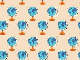 Seamless pattern of Earth globe. Vector graphic illustration. Creative sphere model of global world.