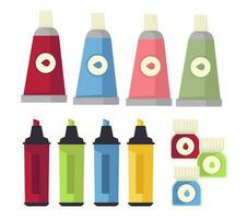 Paints for drawing and painting, art supplies vector