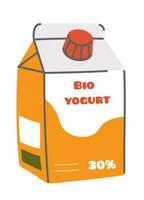 Bio yogurt, organic and natural dairy products vector