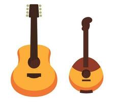 Acoustic guitar playing songs, string instrument vector