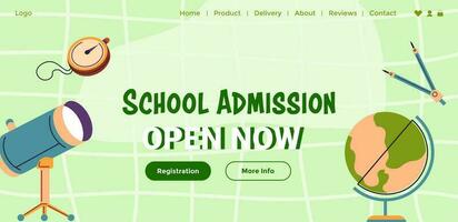 colegio admisión, abierto para registro ahora web vector