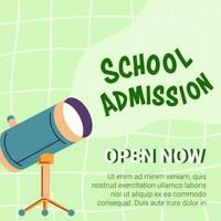 School admission open now, learn new discipline vector