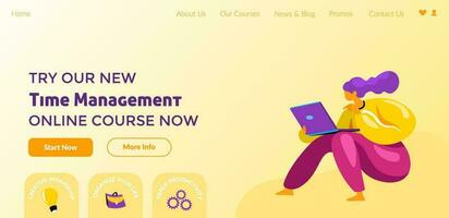 Try new time management online course now web vector